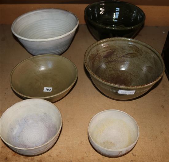 Collection of 6 Art Pottery bowls